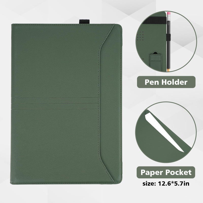 TT TYTX TYTX Compatible with MacBook Air 13 Inch Case, PU Leather MacBook Air Cover for Model A2337 M1 A2179 A1932 2018-2021 Retina Display Touch ID, with Vents and Stand Function, Green - Image 5